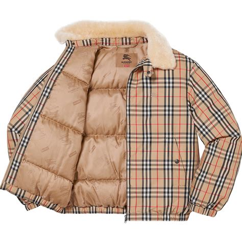 burberry supreme lookbook|supreme x burberry puffer jacket.